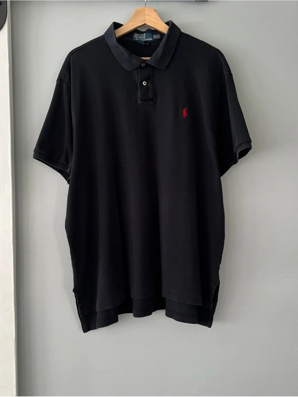 Polo Ralph Lauren The Iconic Polo Shirt Custom Fit Men’s 2XL Black Grunge Preppy